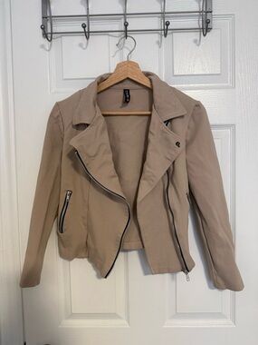 Women's Taupe Moto Jacket - Unbranded